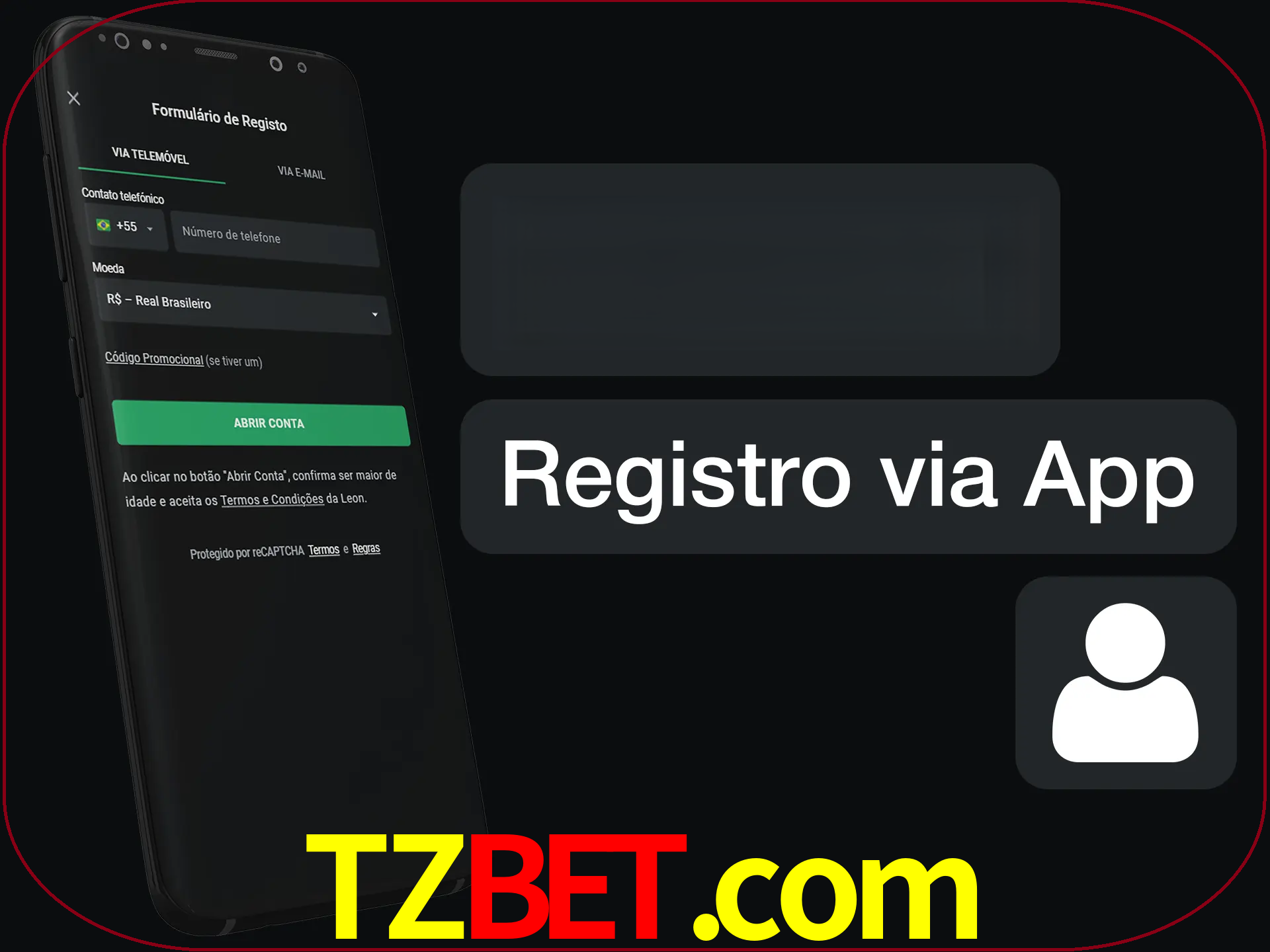 Registre-se com duas etapas usando o aplicativo.