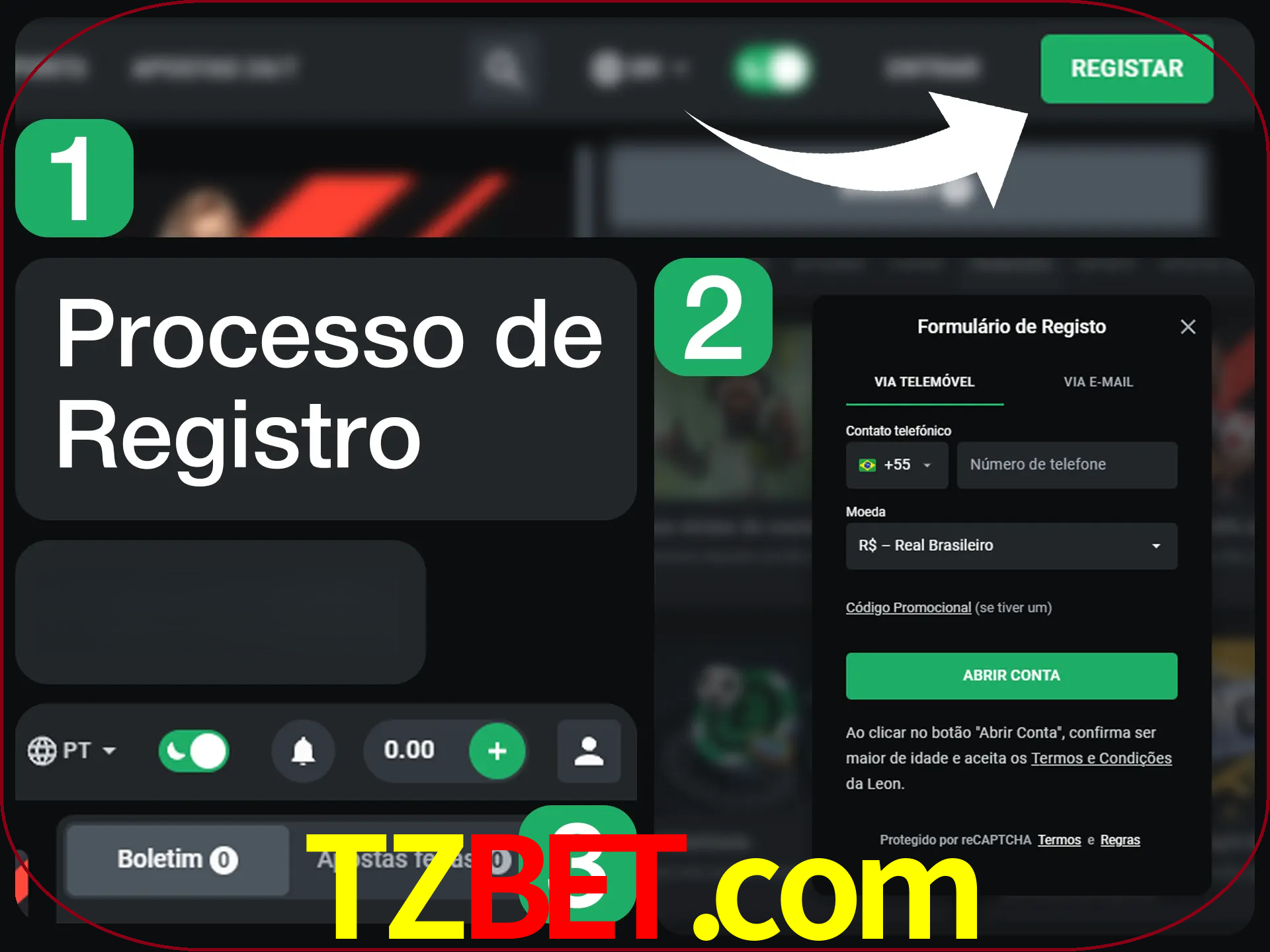 O processo de registro na LeonBet é simples.